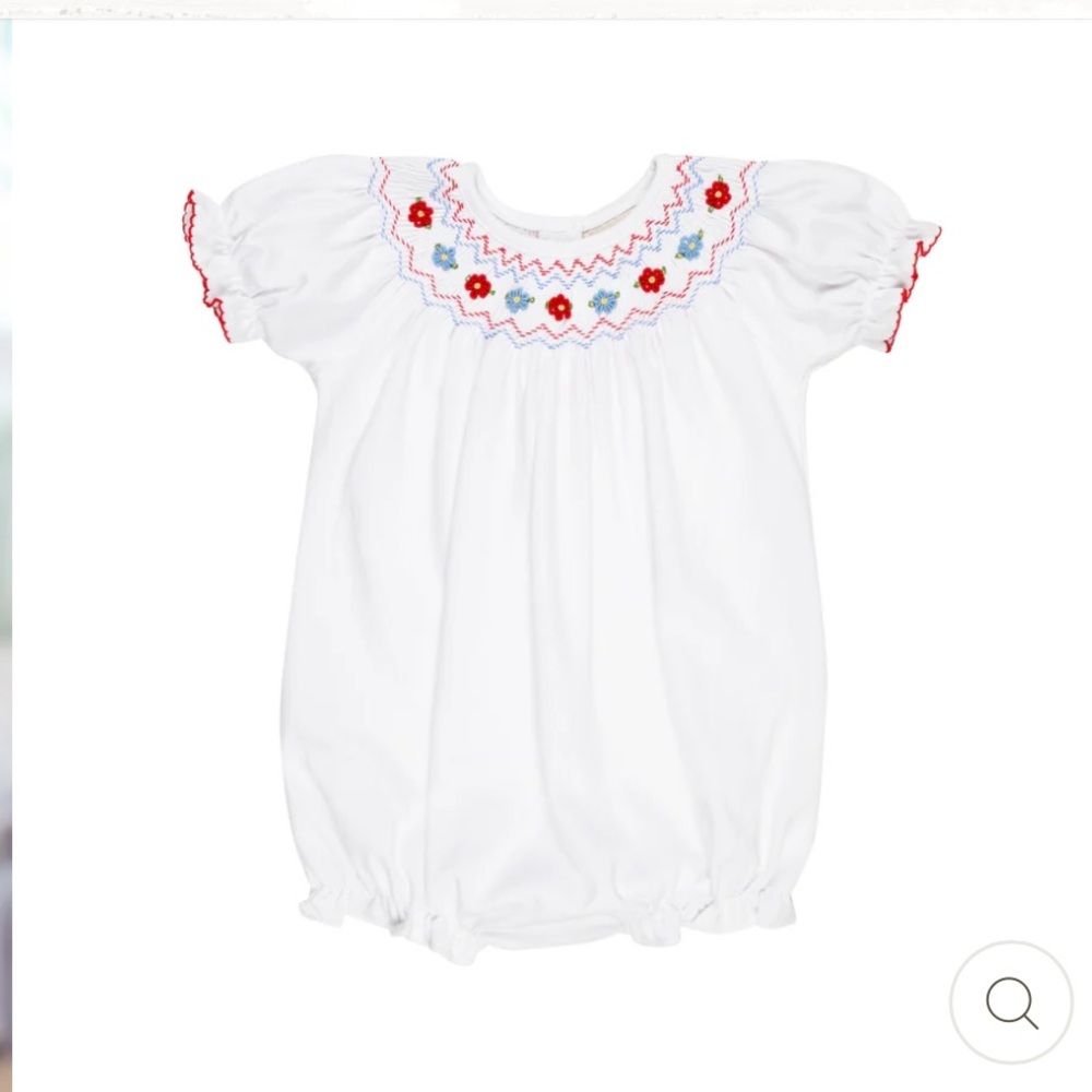 TBBC Sandy Smocked Bubble - WAW Zig Zags & Flowers